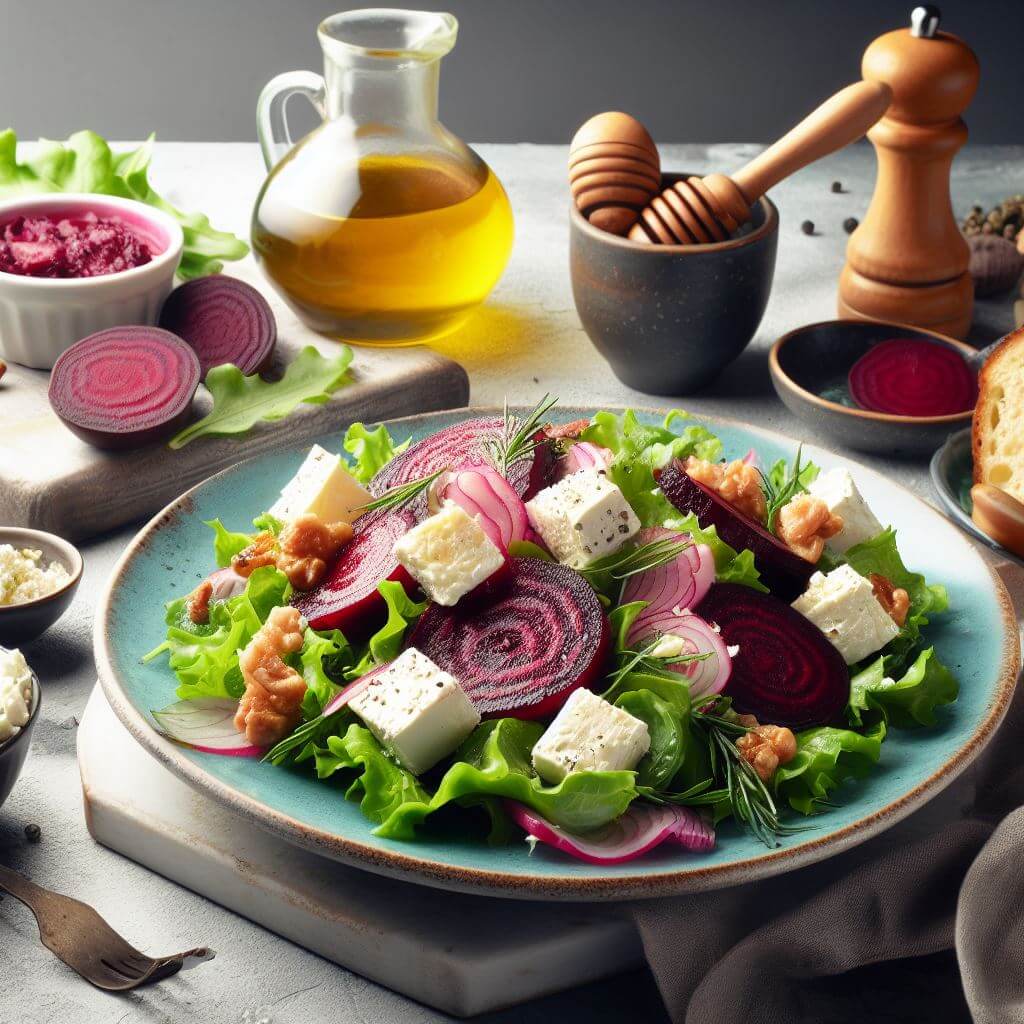 Salada de Beterraba e Queijo de Cabra