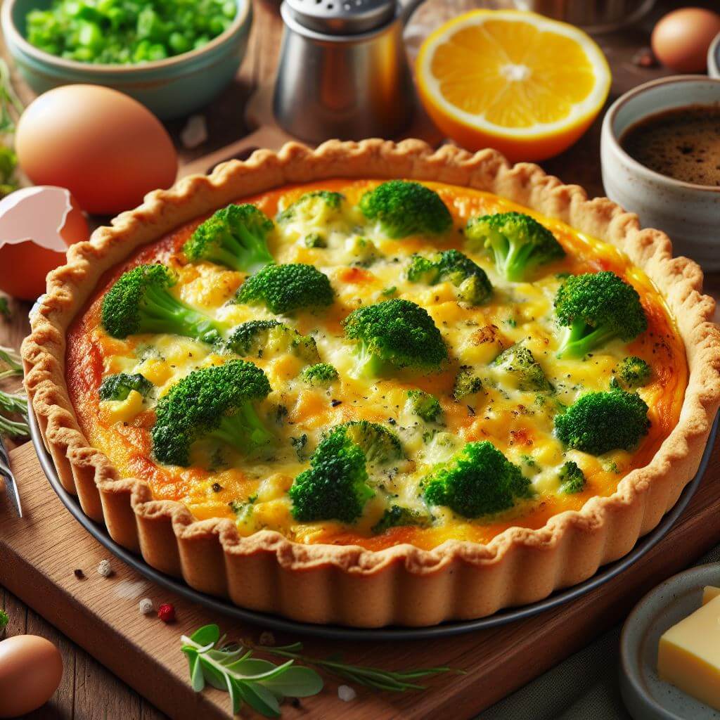 Quiche de Brócolis e Queijo